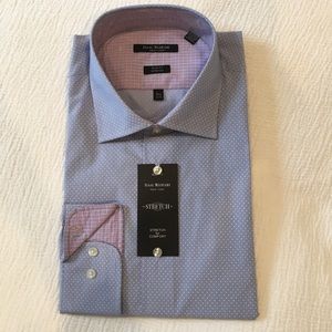 Isaac Mizrahi Slim Fit Stretch Shirt 17.5 34/35 XL